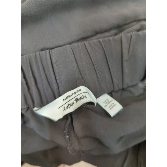 & OTHER STORIES Women's Black Viscose Flowy Pants Stretch Waist Size 2 READ - Picture 2 of 8